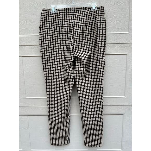 Chicos Black Label Dotted Pull On Slim Ankle Pants Zip Detail Sz 1 (US 8) - Picture 5 of 9